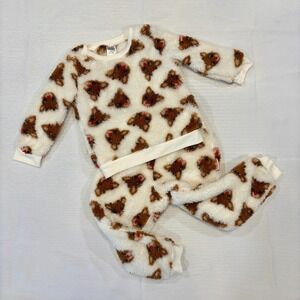 Rudolph the Red Nose Reindeer Fleece Baby Outfit Set Holiday Christmas 24M